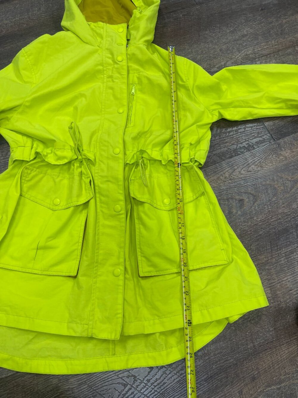 J.Crew Neon Yellow Hooded Anorak Little Nightmares Inspired Raincoat MP - Picture 7 of 9